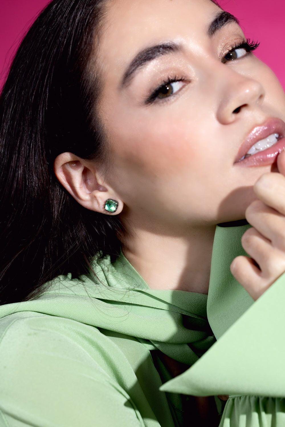 LARKSPUR & HAWK-Jane Green Small Post Earrings-SILVER