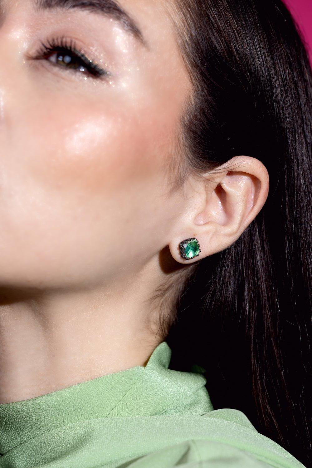 LARKSPUR & HAWK-Jane Green Small Post Earrings-SILVER