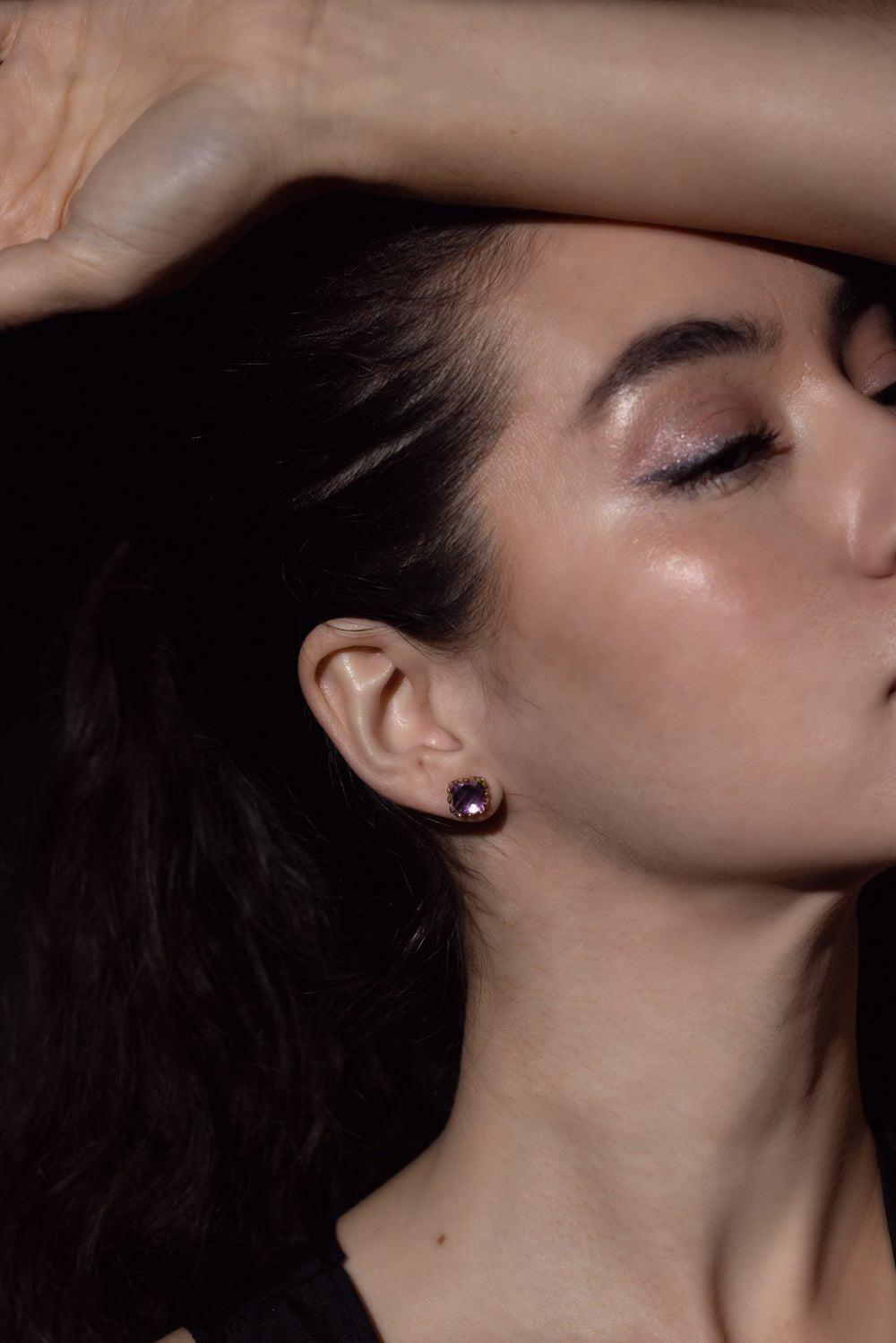 LARKSPUR & HAWK-Jane Pink Small Post Earrings-SILVER