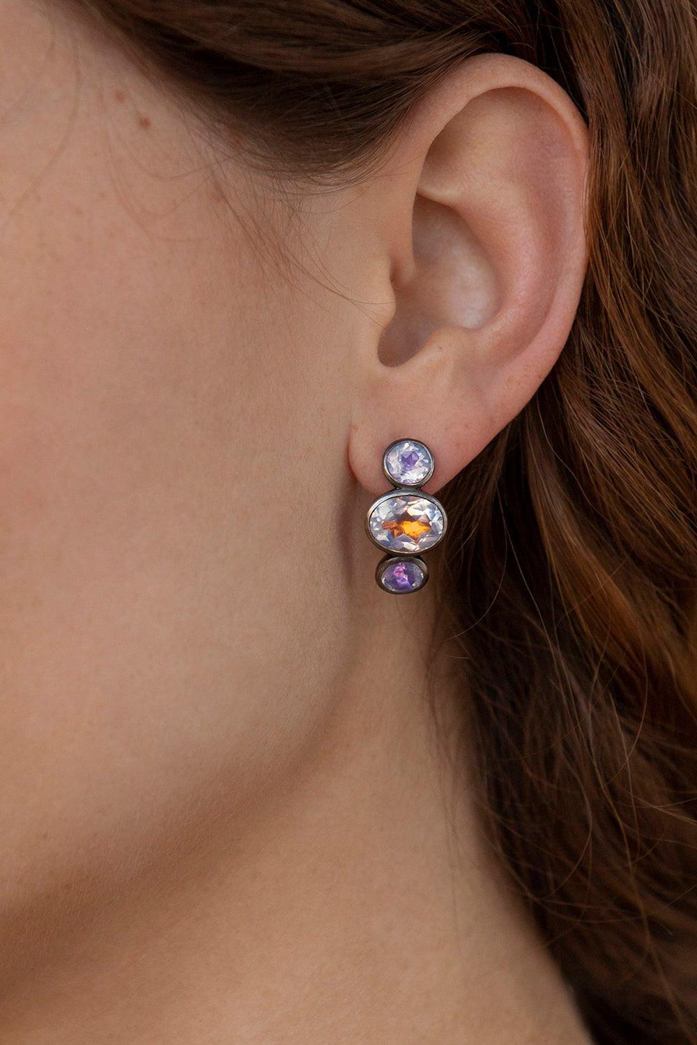 LARKSPUR & HAWK-Luzia Demi-Hoop Earrings-SILVER