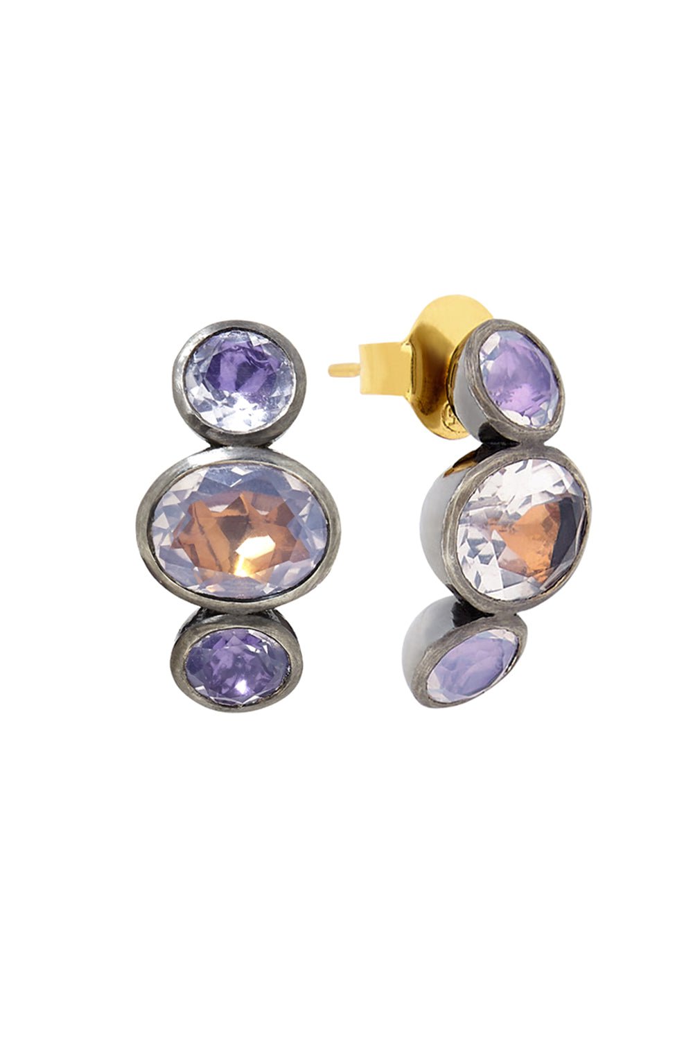LARKSPUR & HAWK-Luzia Demi-Hoop Earrings-SILVER