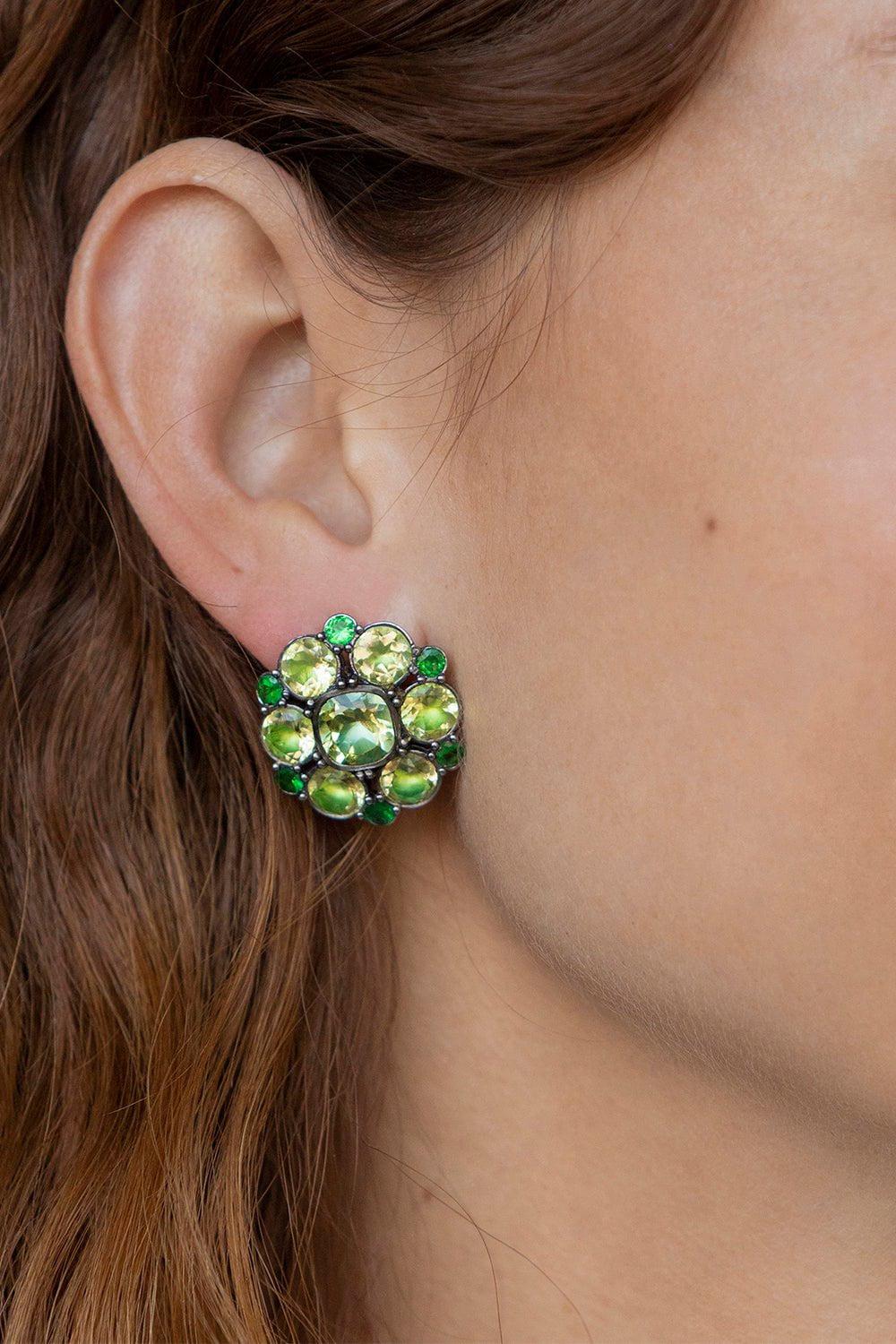 LARKSPUR & HAWK-Luzia Duquesa Cluster Earrings-SILVER