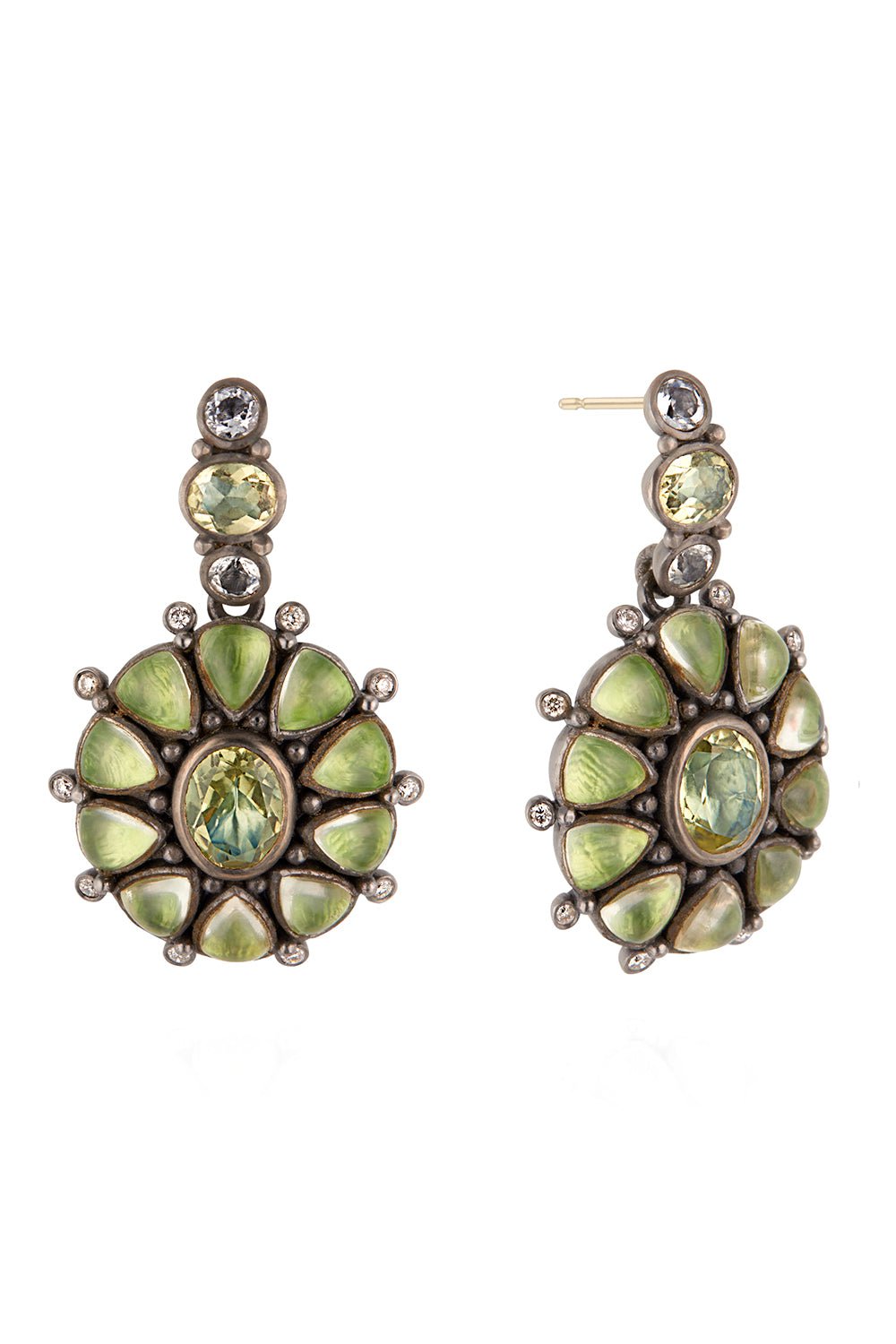 LARKSPUR & HAWK-Luzia Princesa Cluster Drop Earrings-SILVER