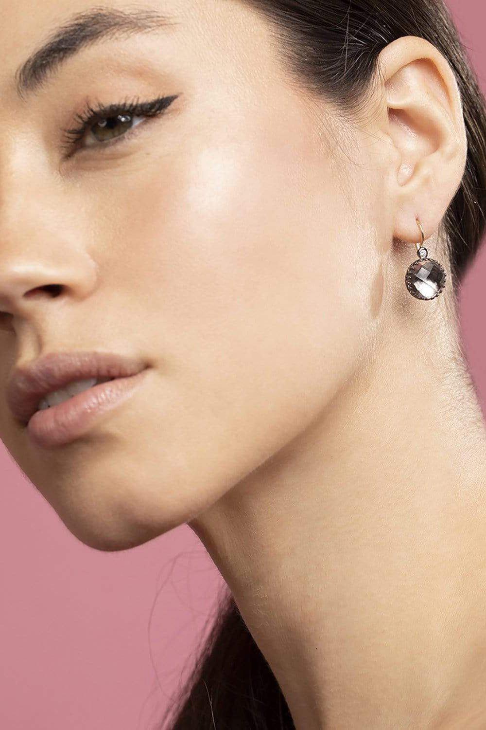 LARKSPUR & HAWK-Olivia Small Button Earrings - Dove-SILVER