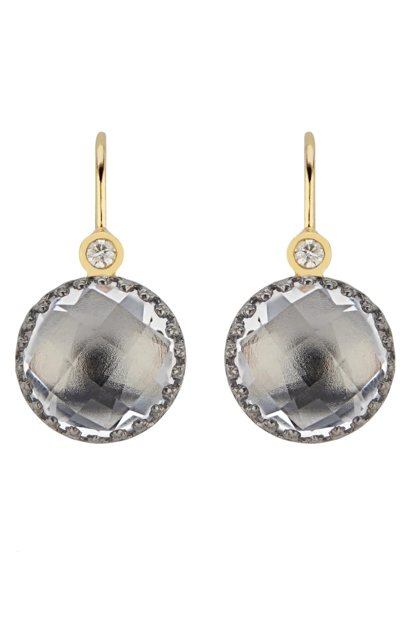 LARKSPUR & HAWK-Olivia Small Button Earrings - Dove-SILVER