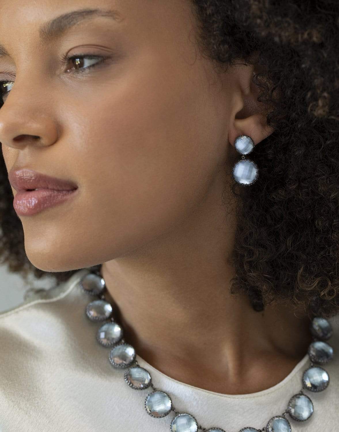 LARKSPUR & HAWK-Olivia Small Day Night Earrings - Ice-SILVER