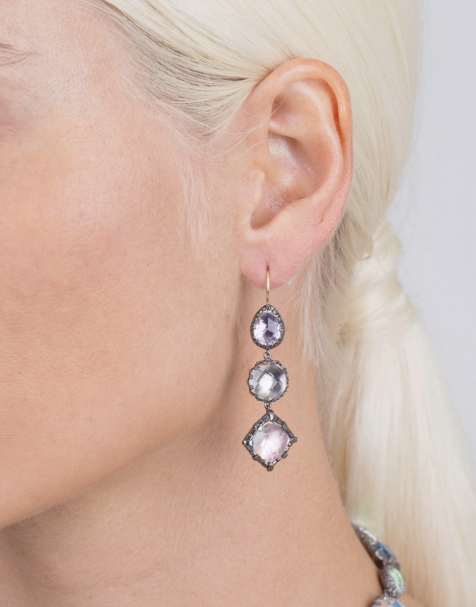 LARKSPUR & HAWK-Sadie 3 Drop Earrings-SILVER