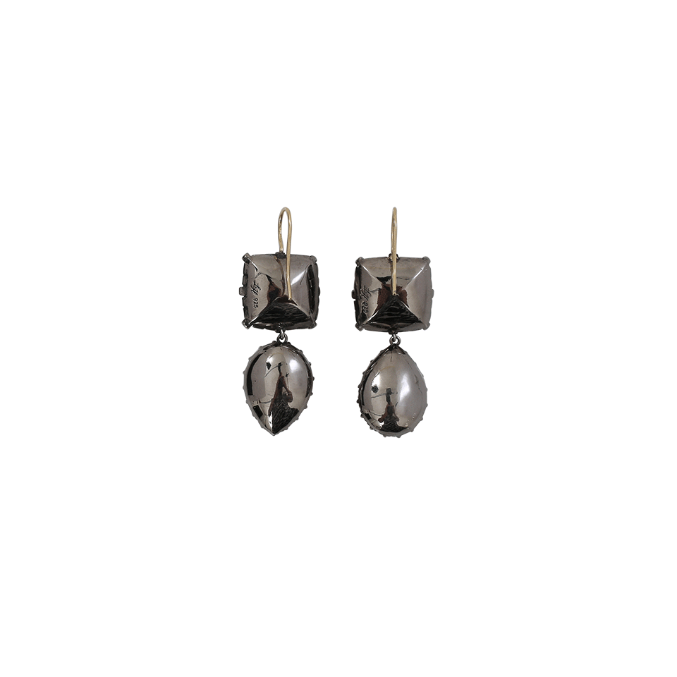 LARKSPUR & HAWK-Sadie Cushion And Pear Drop Earrings-SILVER