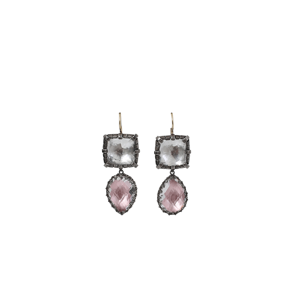 LARKSPUR & HAWK-Sadie Cushion And Pear Drop Earrings-SILVER