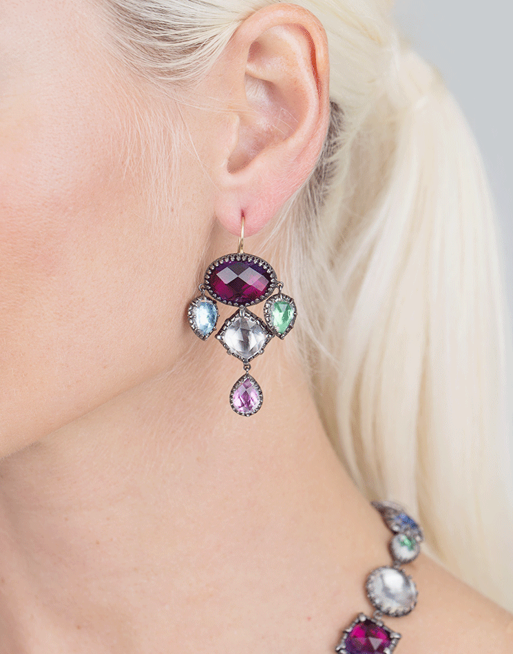 LARKSPUR & HAWK-Sadie Girandole Earrings-SILVER