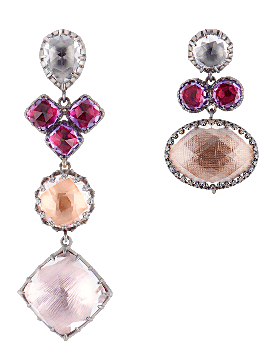 LARKSPUR & HAWK-Sadie Mis-Matched Peony Earrings-SILVER