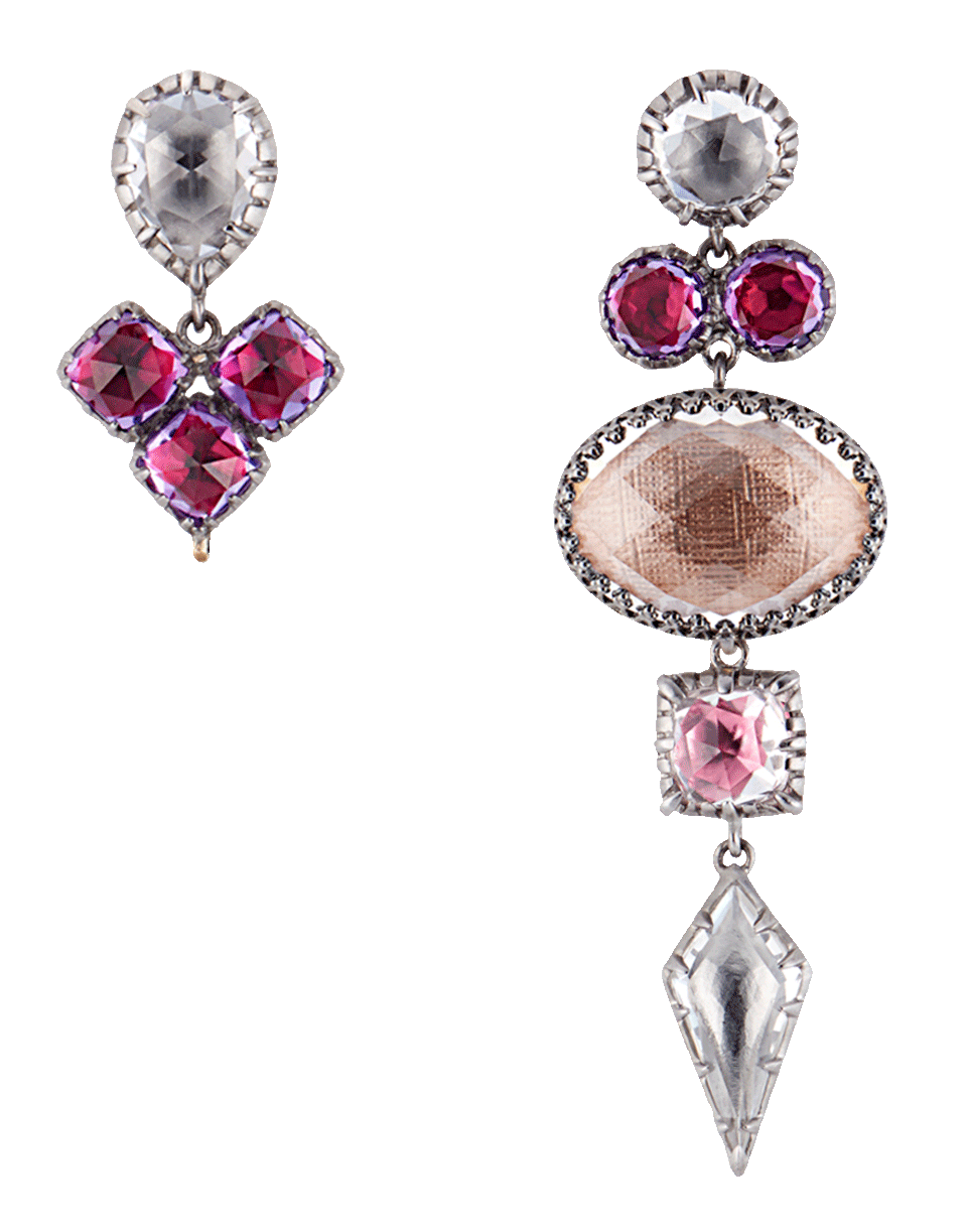 LARKSPUR & HAWK-Sadie Mis-Matched Peony Earrings-SILVER