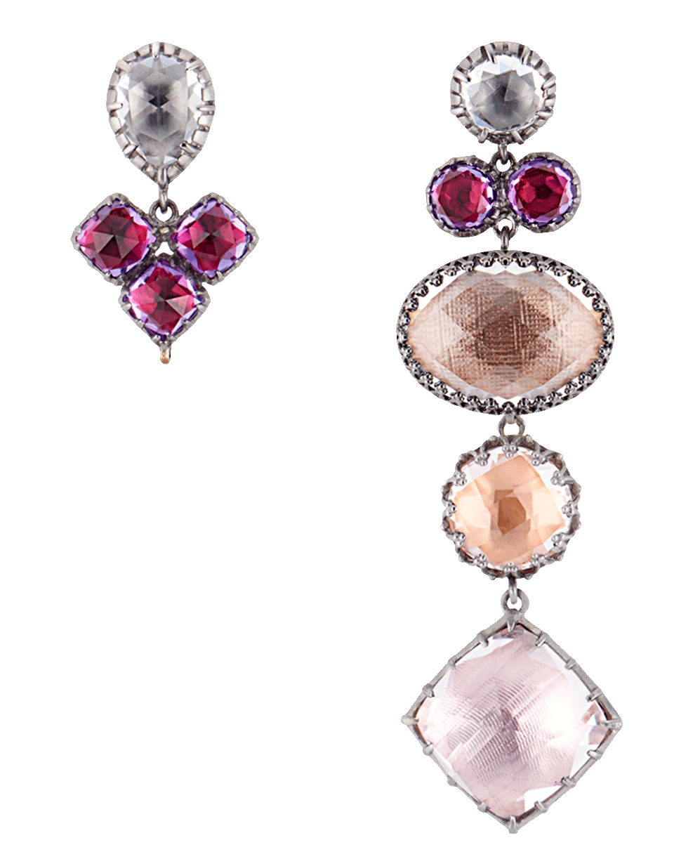 LARKSPUR & HAWK-Sadie Mis-Matched Peony Earrings-SILVER