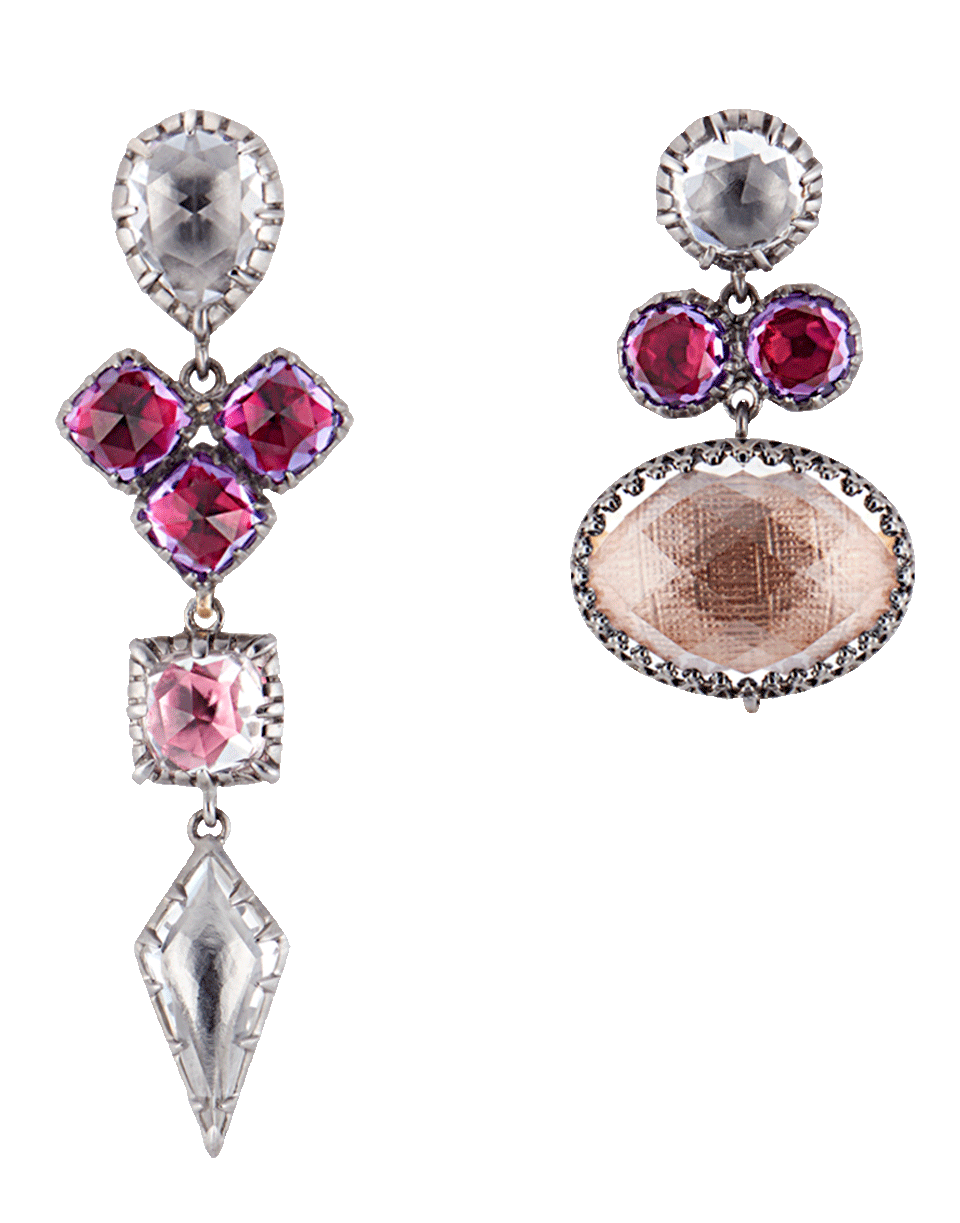 LARKSPUR & HAWK-Sadie Mis-Matched Peony Earrings-SILVER