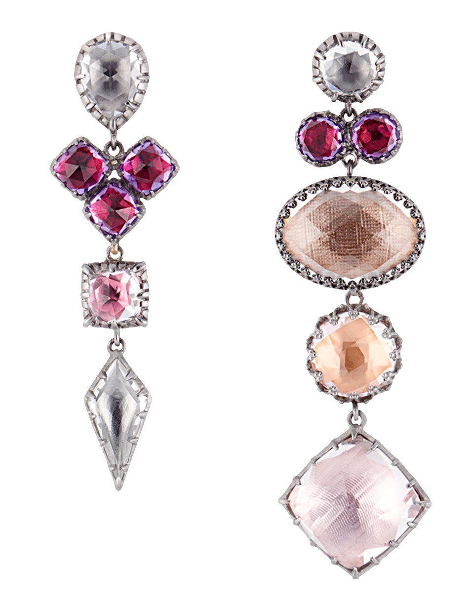LARKSPUR & HAWK-Sadie Mis-Matched Peony Earrings-SILVER