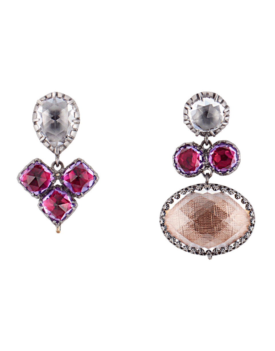 LARKSPUR & HAWK-Sadie Mis-Matched Peony Earrings-SILVER