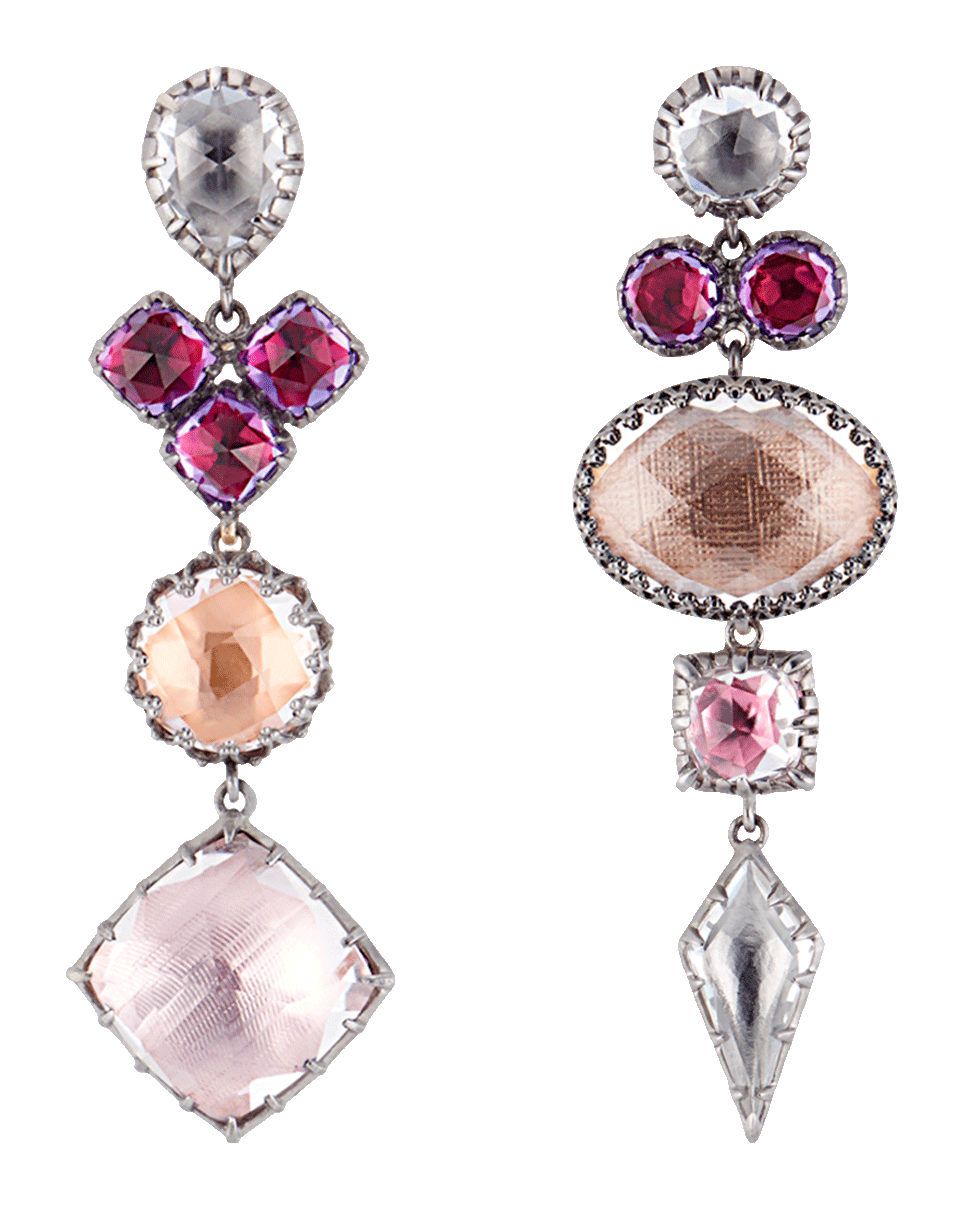 LARKSPUR & HAWK-Sadie Mis-Matched Peony Earrings-SILVER