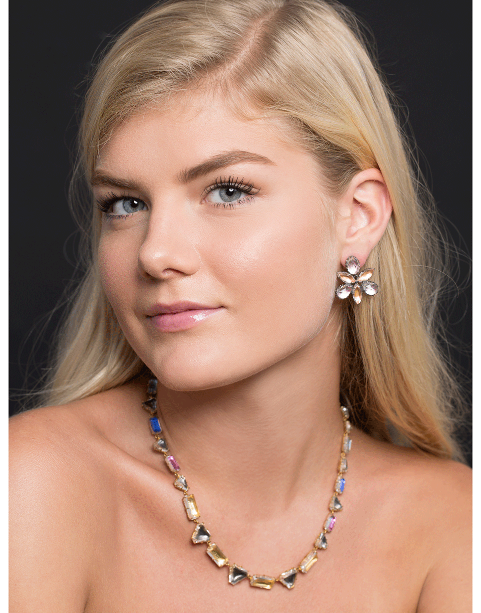 LARKSPUR & HAWK-Sadie Orchid Ballet Stud Earrings-SILVER