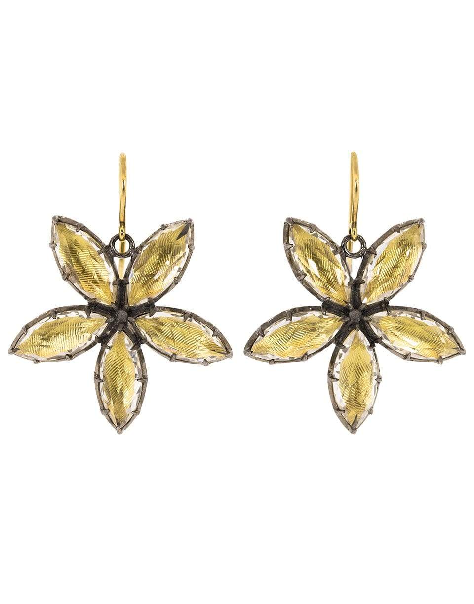 LARKSPUR & HAWK-Yellow Sadie Astra White Quartz Earrings-SILVER