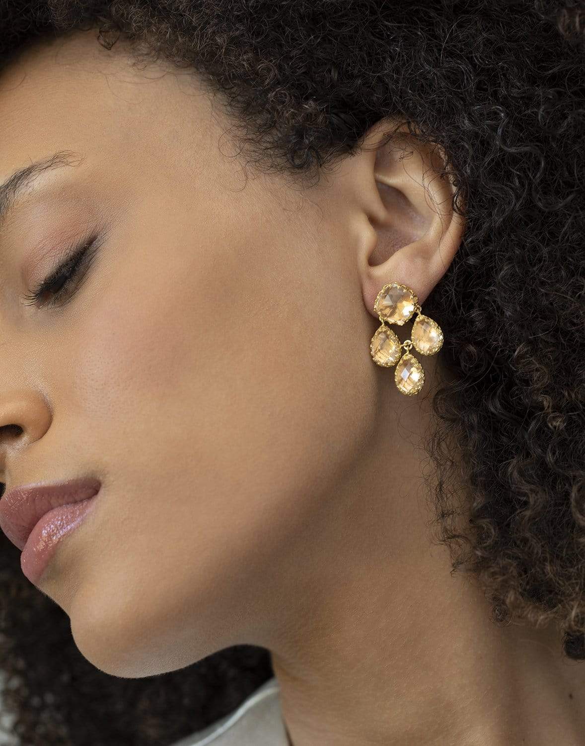 LARKSPUR & HAWK-Antoinette Girandole Earrings - Nectar-YELLOW GOLD