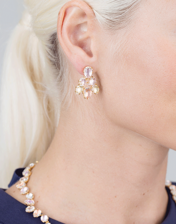 LARKSPUR & HAWK-Caterina Pansy Earrings-YELLOW GOLD