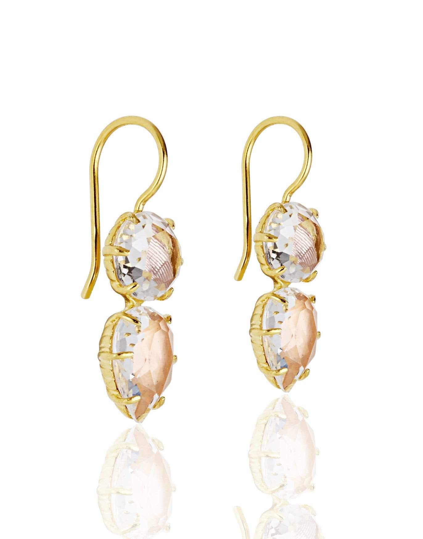 LARKSPUR & HAWK-Caterina Round Pear Earrings - Bellini-YELLOW GOLD