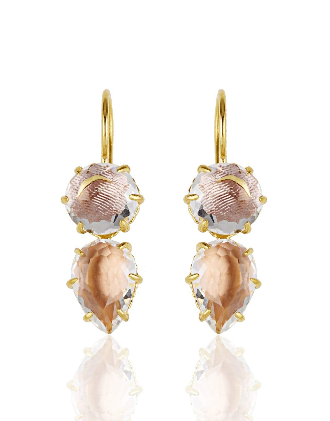 LARKSPUR & HAWK-Caterina Round Pear Earrings - Bellini-YELLOW GOLD