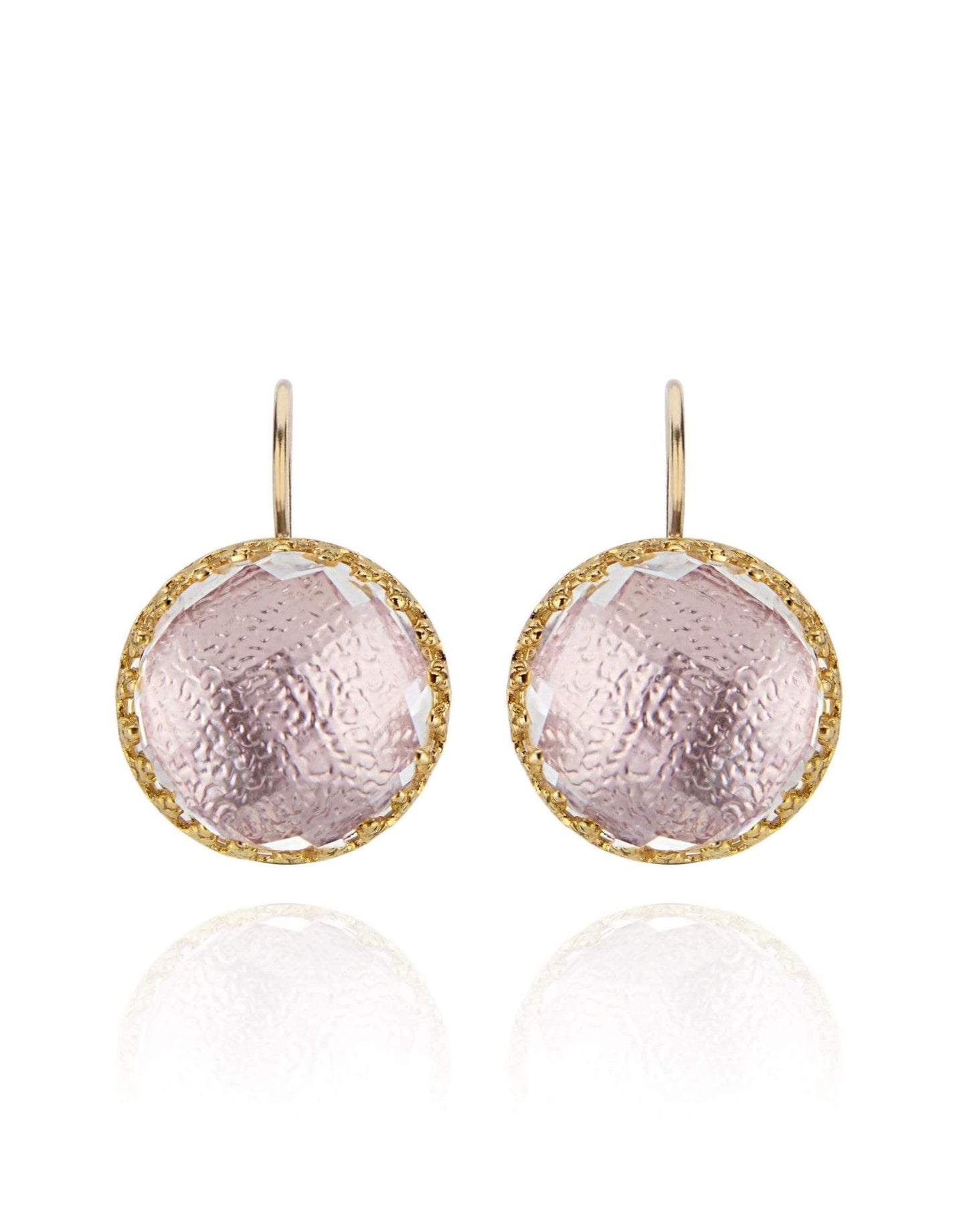 LARKSPUR & HAWK-Olivia Button Earrings - Blush-YELLOW GOLD