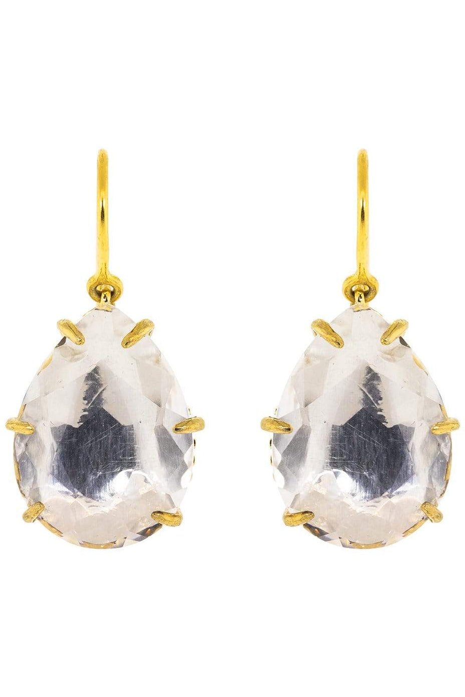 LARKSPUR & HAWK-One Drop Caterina Quartz Earrings-YELLOW GOLD