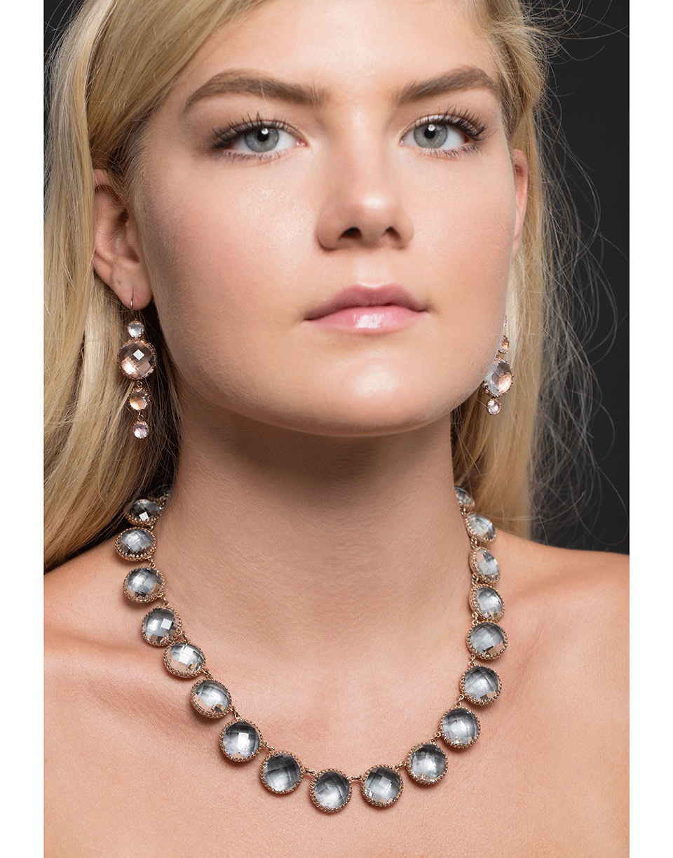 LARKSPUR & HAWK-Olivia Button Riviere Necklace-ROSE GOLD