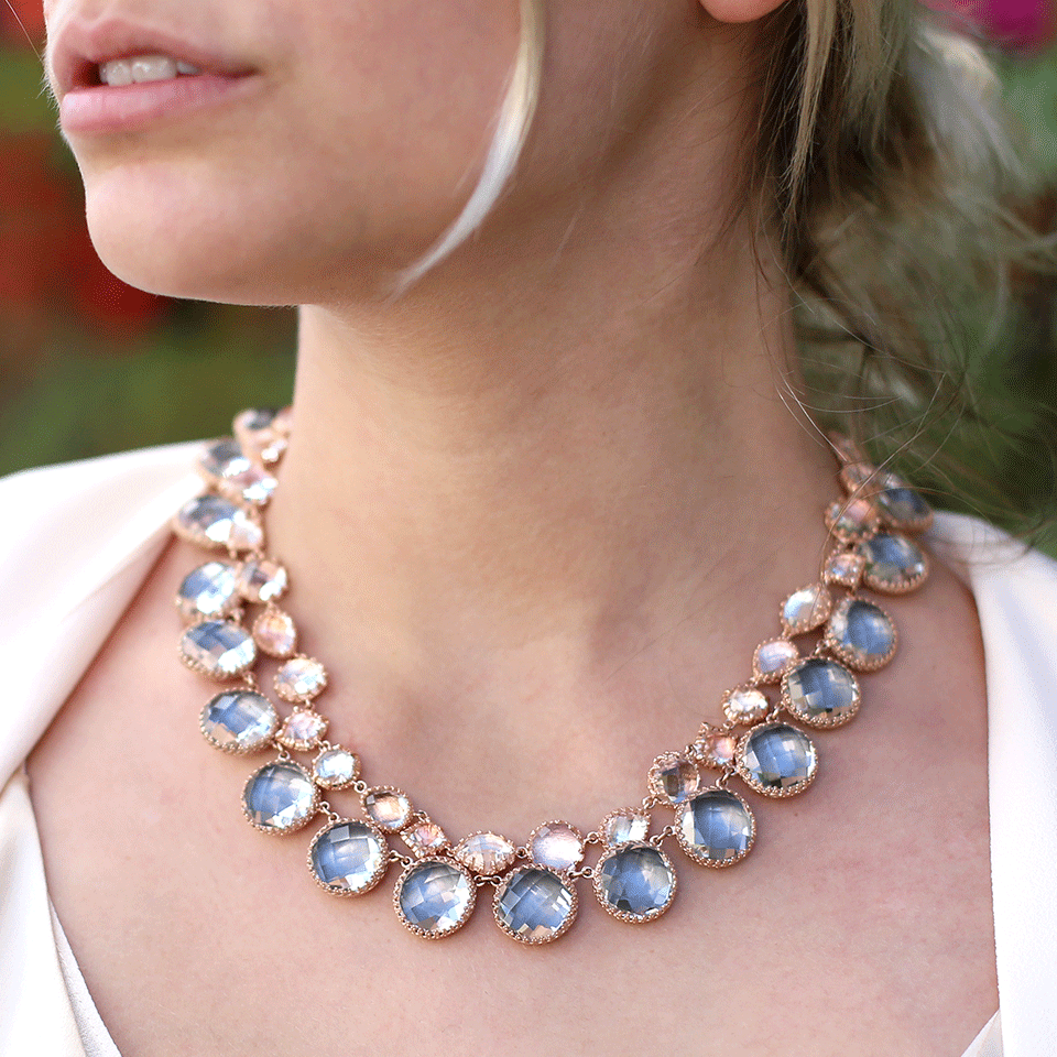 LARKSPUR & HAWK-Olivia Button Riviere Necklace-ROSE GOLD