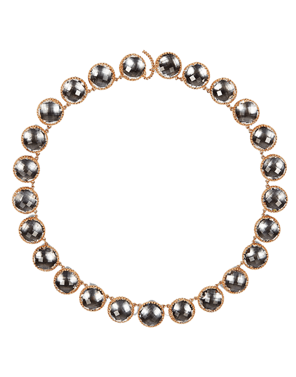 LARKSPUR & HAWK-Olivia Button Riviere Necklace-ROSE GOLD