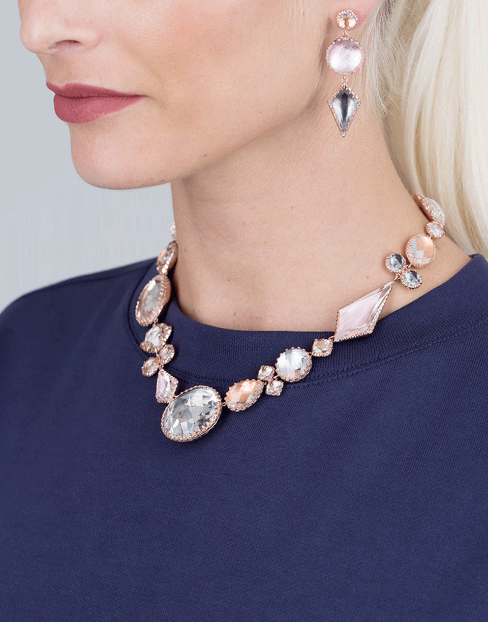 LARKSPUR & HAWK-Sadie Medallion Riviere Necklace-ROSE GOLD