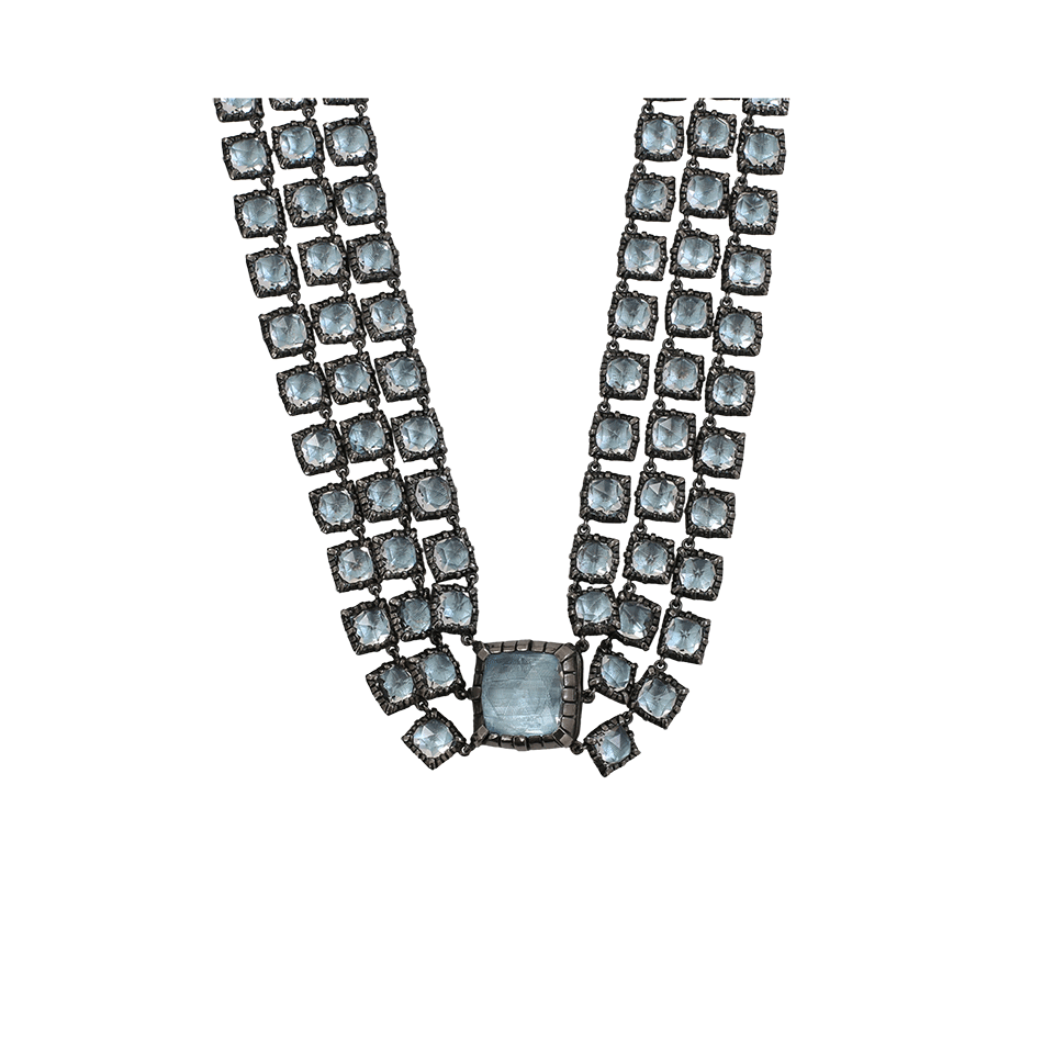 LARKSPUR & HAWK-Antoinette 3 Strand Quartz Necklace-SILVER
