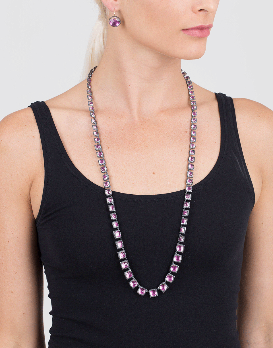 LARKSPUR & HAWK-Bella Graduated Long Riviere Necklace-SILVER