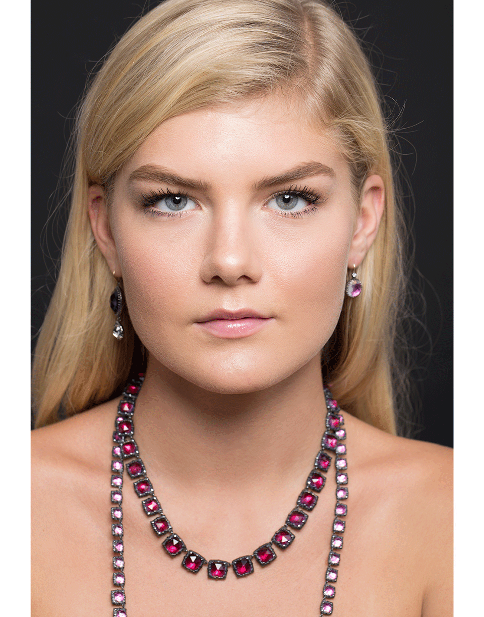 LARKSPUR & HAWK-Bella Graduated Long Riviere Necklace-SILVER