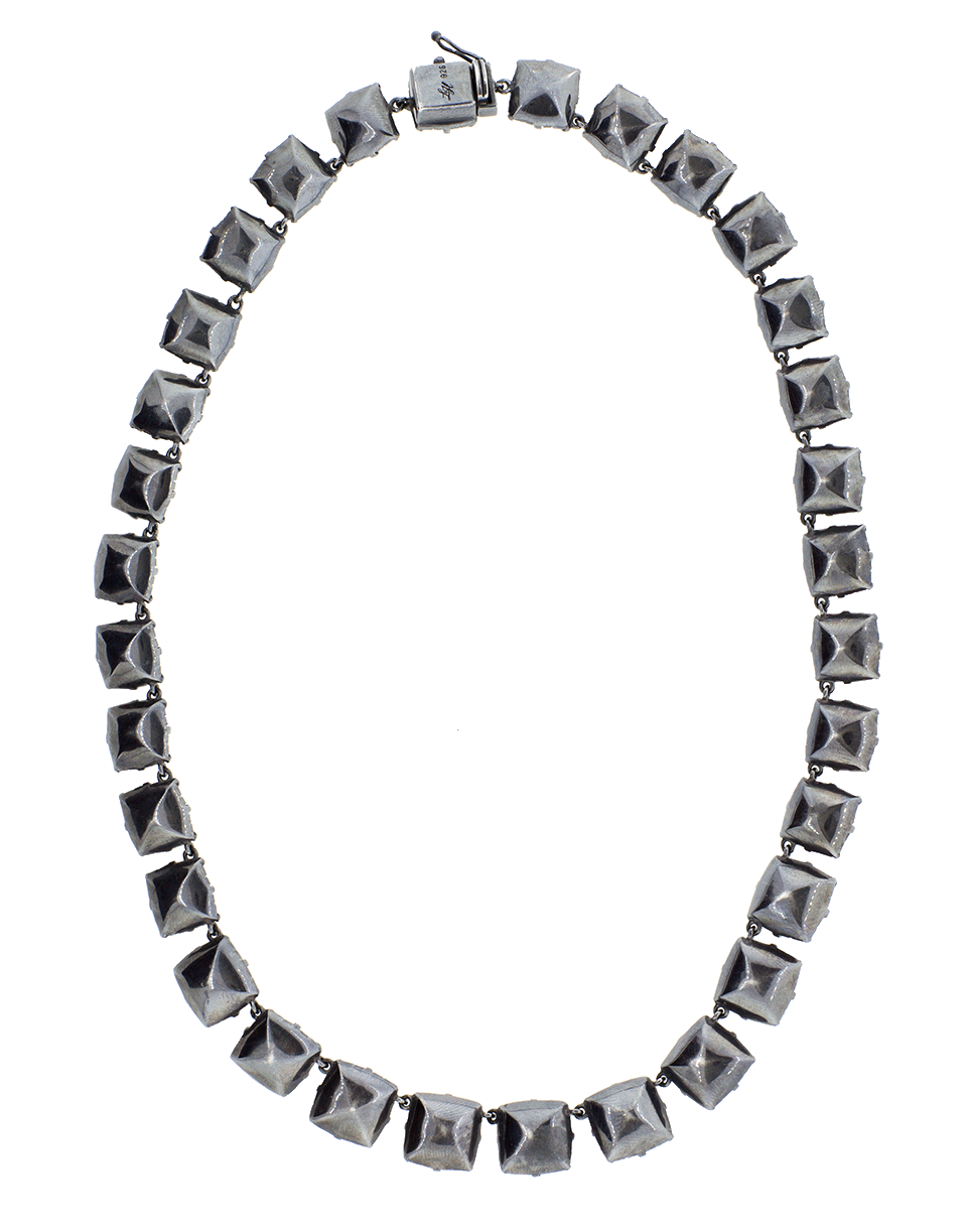 LARKSPUR & HAWK-Bella Graduated Riviere Necklace-SILVER