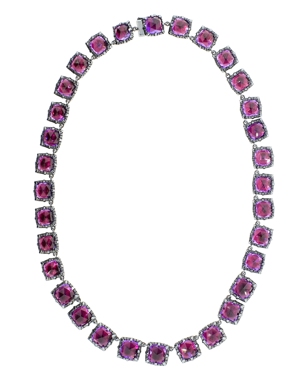 LARKSPUR & HAWK-Bella Graduated Riviere Necklace-SILVER