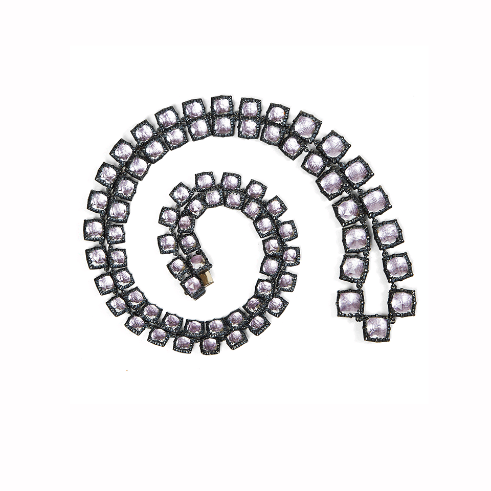 LARKSPUR & HAWK-Bella Graduated Riviere Necklace-SILVER