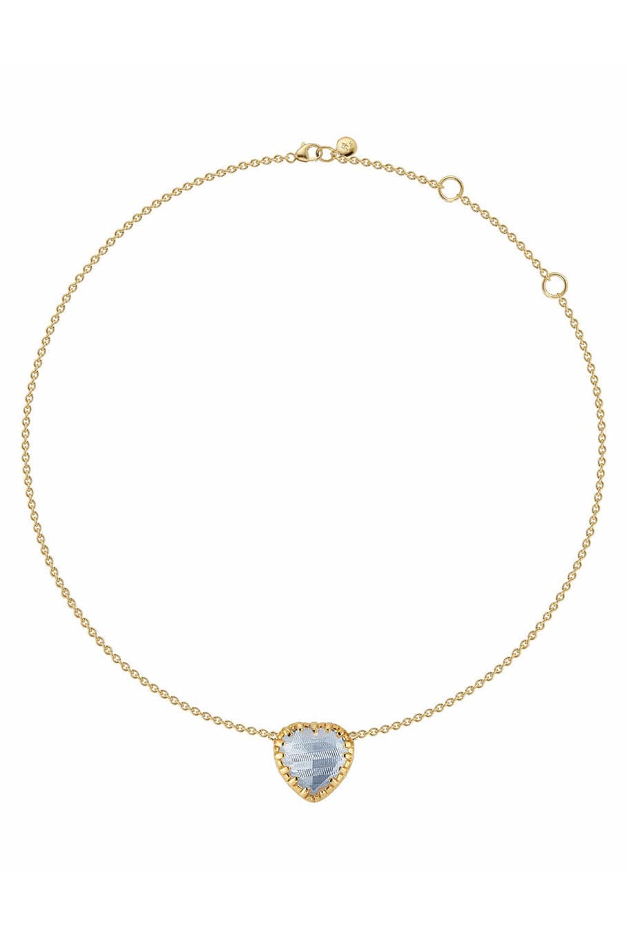 LARKSPUR & HAWK-Chambray Valentina "I Love NY" Button Necklace-SILVER