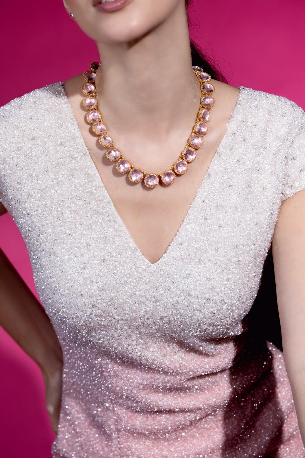 LARKSPUR & HAWK-Olivia Button Rivière Necklace-SILVER