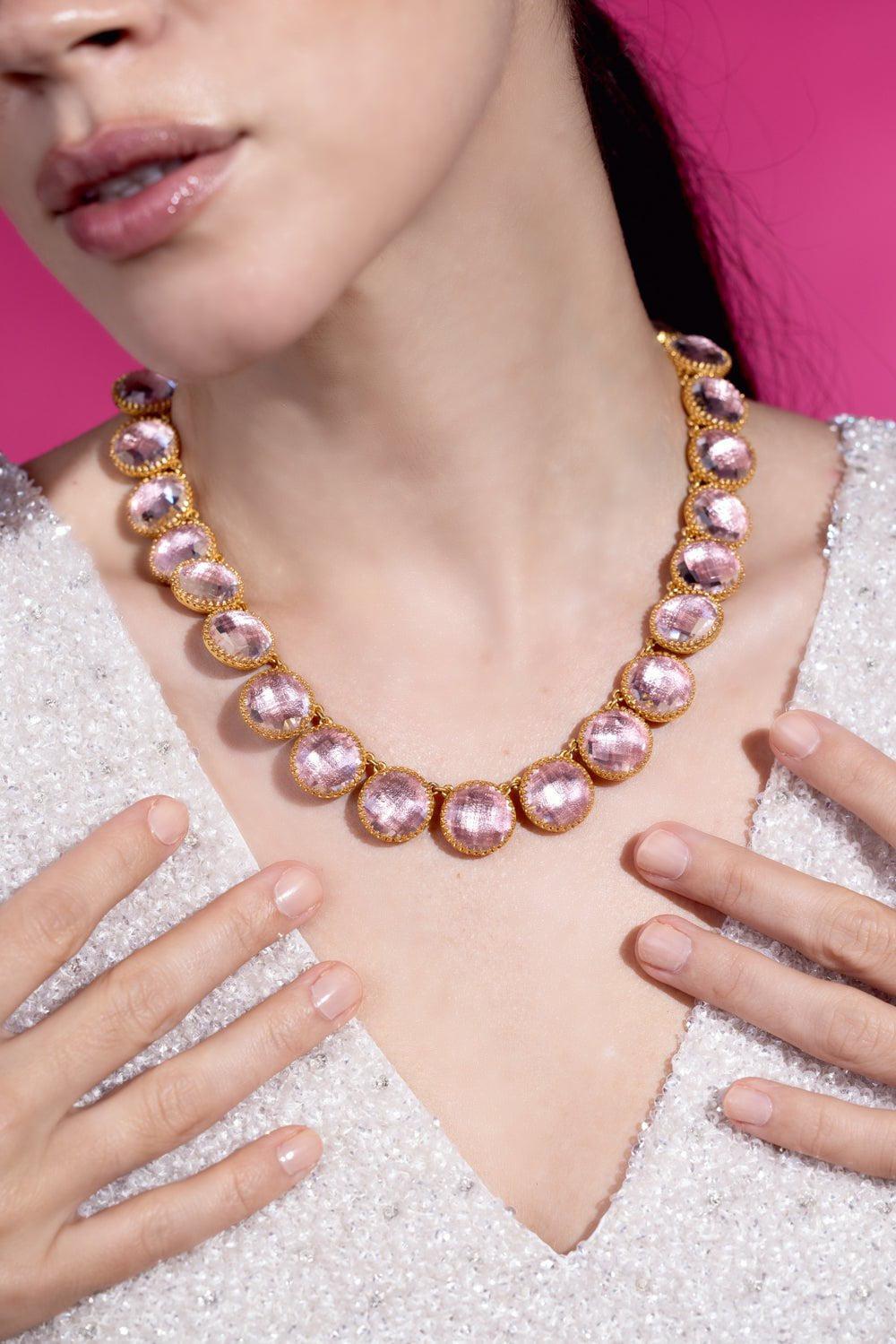 LARKSPUR & HAWK-Olivia Button Rivière Necklace-SILVER