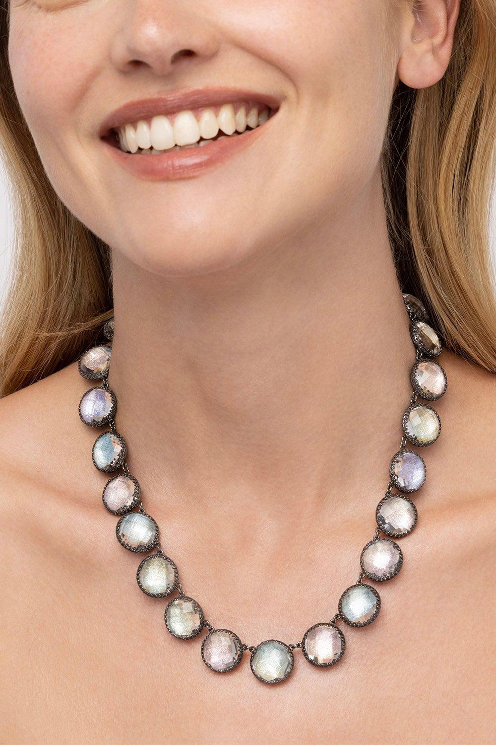 LARKSPUR & HAWK-Olivia Button Rivière Necklace-SILVER