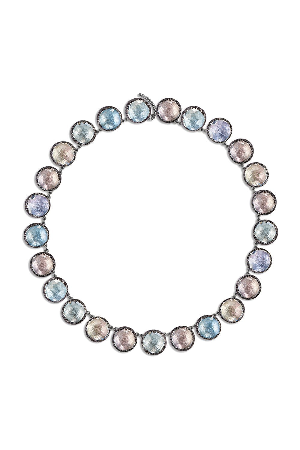 LARKSPUR & HAWK-Olivia Button Rivière Necklace-SILVER