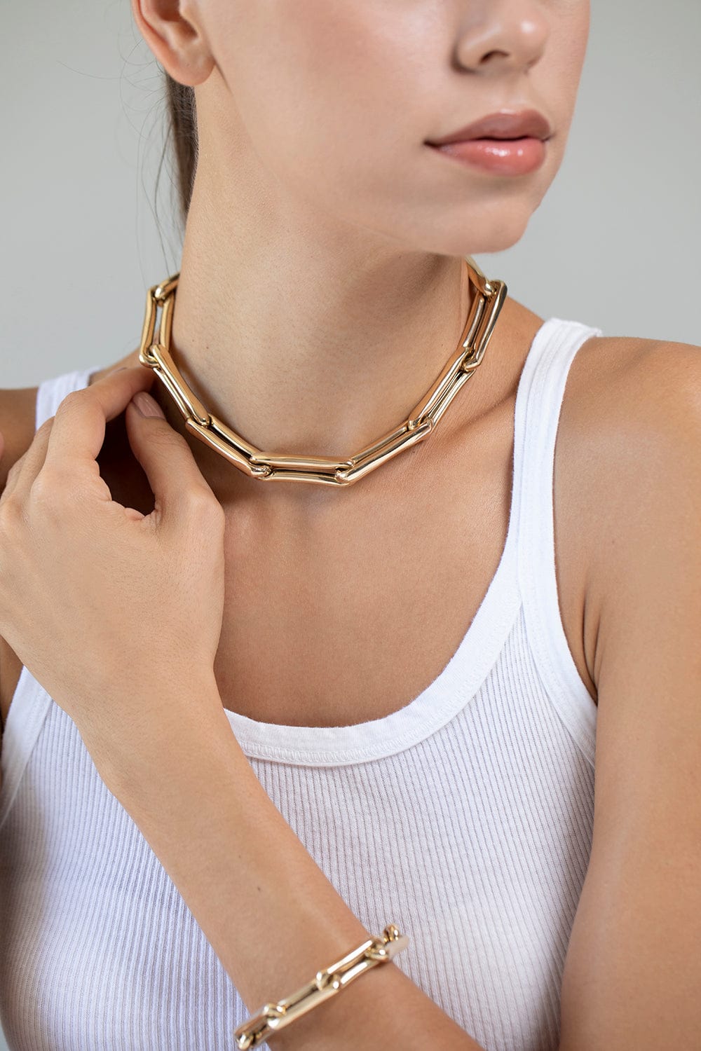 LAUREN RUBINSKI-LR3 - Extra Large Yellow Gold Necklace-YELLOW GOLD
