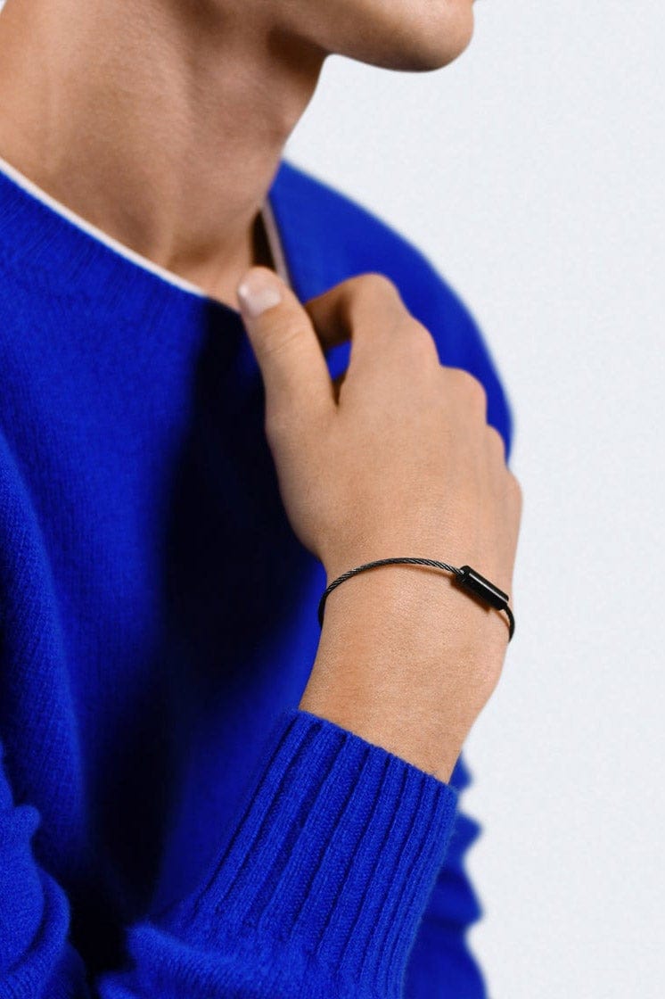 LE GRAMME-5g Brushed Black Ceramic Cable Bracelet-