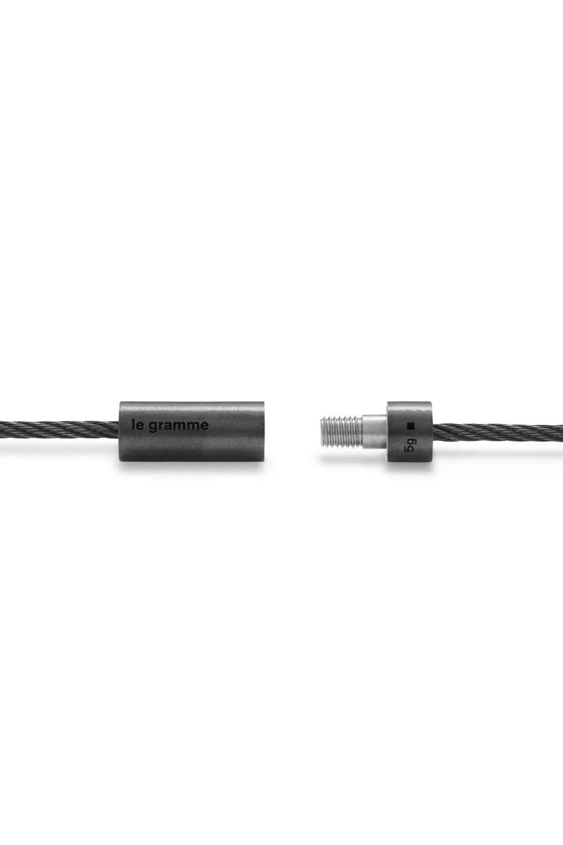 LE GRAMME-5g Brushed Black Ceramic Cable Bracelet-