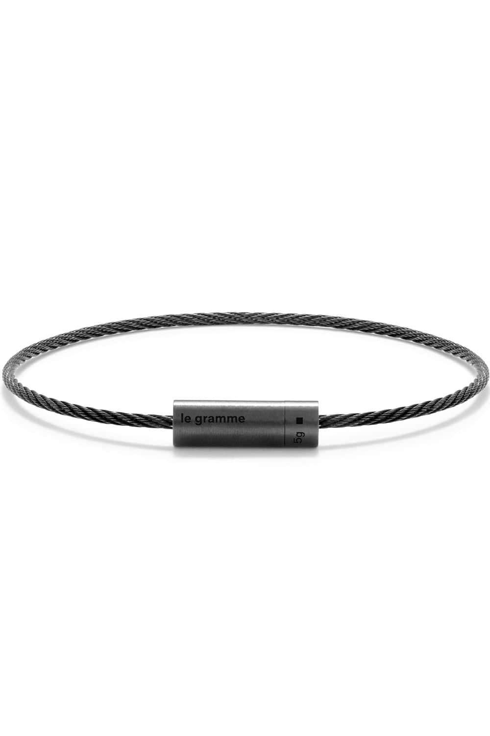 LE GRAMME-5g Brushed Black Ceramic Cable Bracelet-