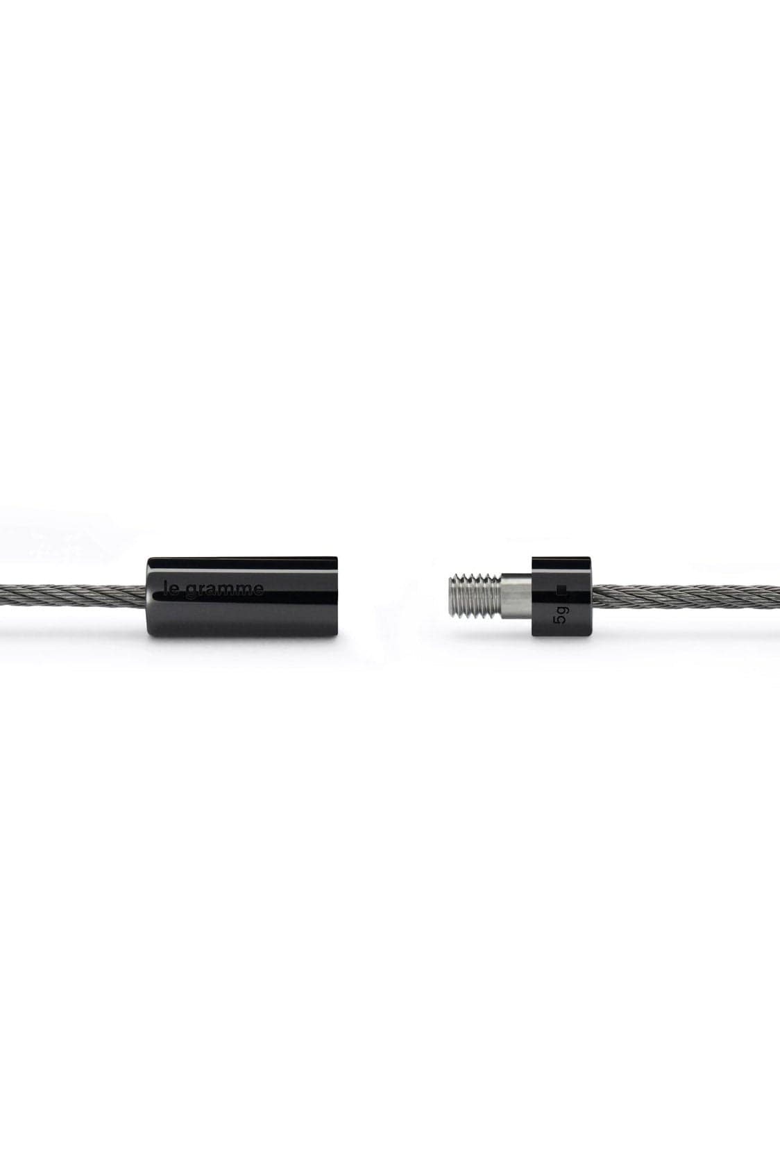 LE GRAMME-5g Polished Black Cerarmic Cable Bracelet-