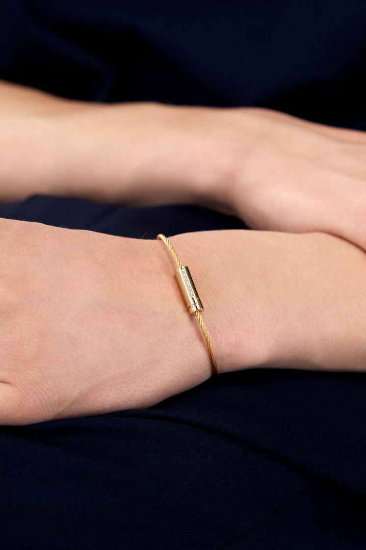 LE GRAMME-9g Polished Yellow Gold Diamond Cable Bracelet-